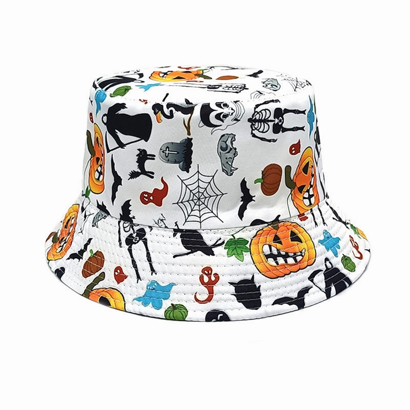 Wholesale Halloween New Pumpkin Skull Polyester Bucket Hat