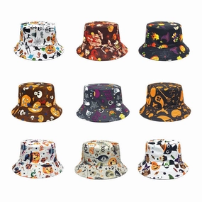 Wholesale Halloween New Pumpkin Skull Polyester Bucket Hat