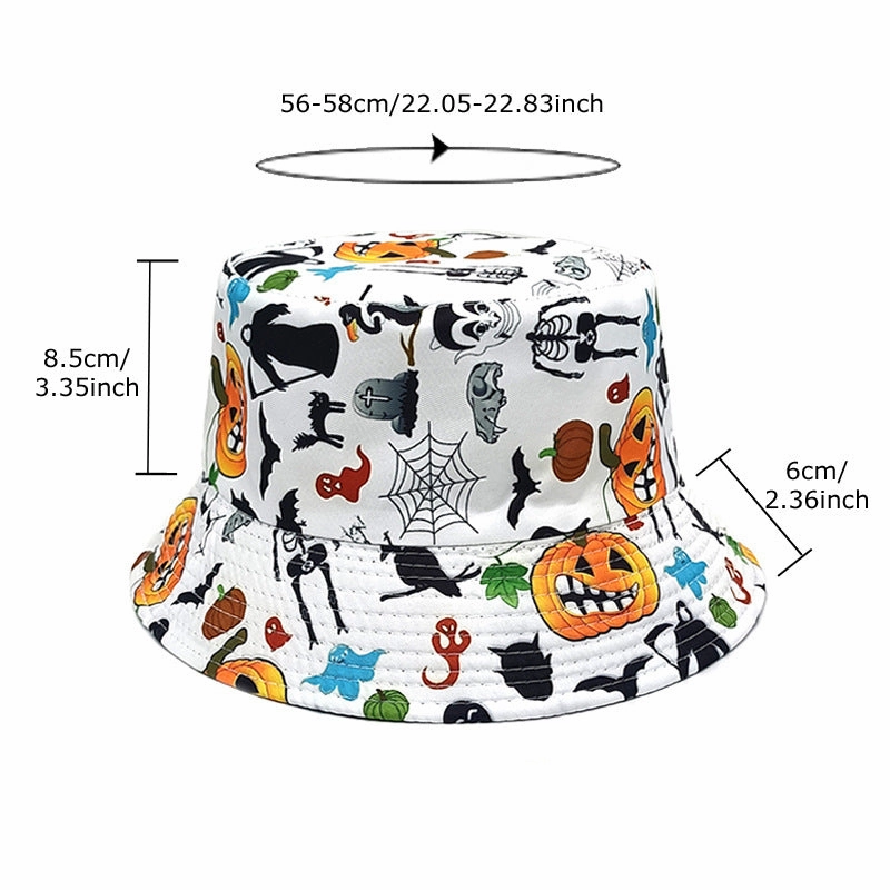 Wholesale Halloween New Pumpkin Skull Polyester Bucket Hat