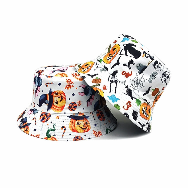 Wholesale Halloween New Pumpkin Skull Polyester Bucket Hat