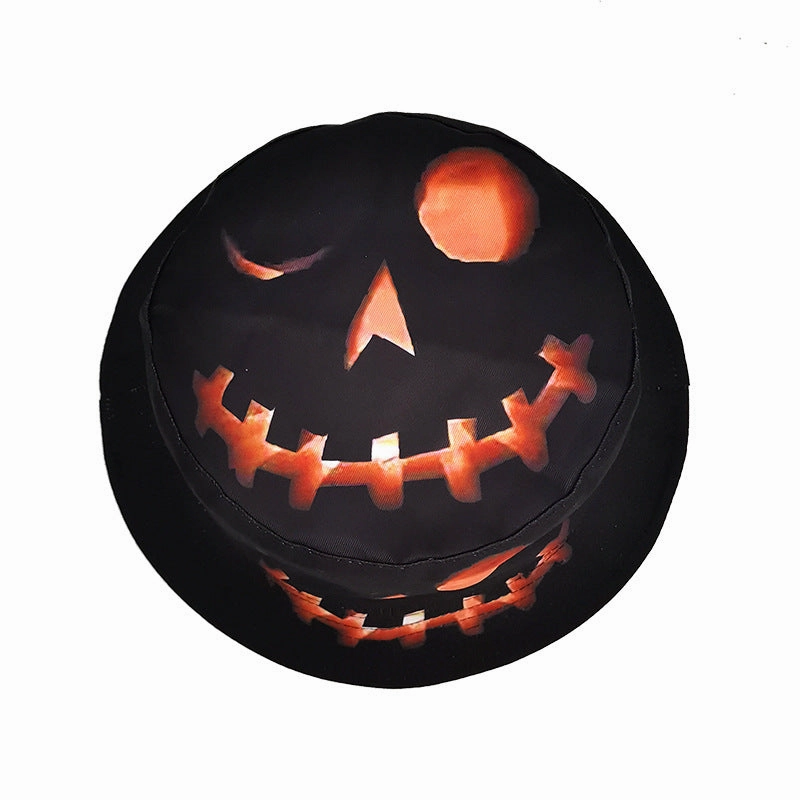 Wholesale Halloween Pumpkin Grimace Printing Polyester Bucket Hat