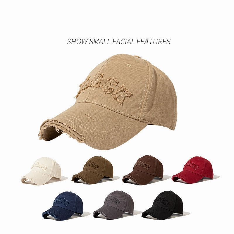 Wholesale Hard top holed distressed cap