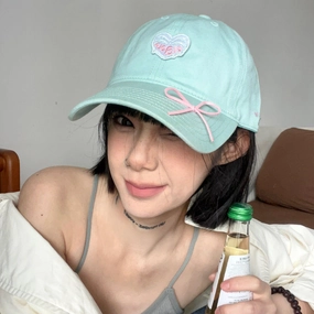 Wholesale Heart Embroidered Bow Baseball Cap