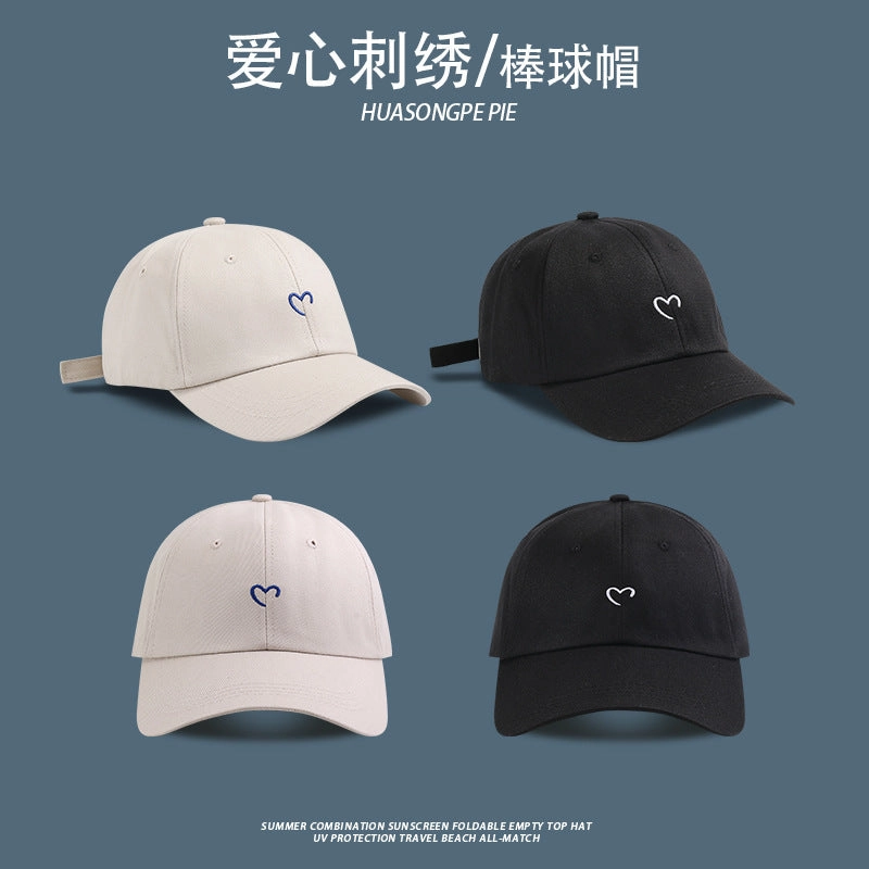 Wholesale Heart Embroidered Sun Protection Baseball Cap
