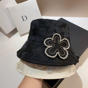 Wholesale Heavy Industry Embroidery Pearl Flower Jacquard Fisherman Hat Basin Hat