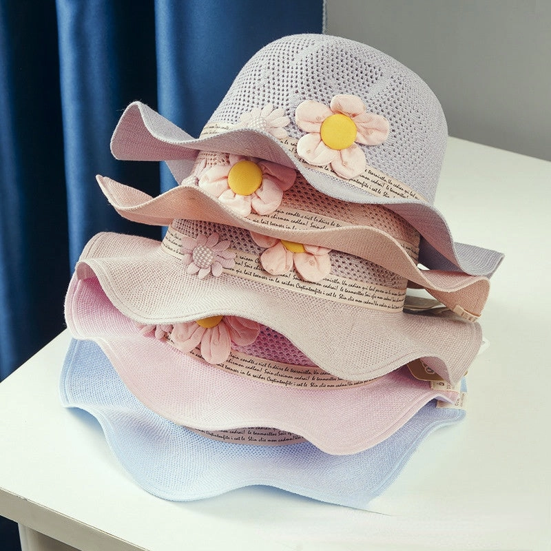 Wholesale Hemp Children Cartoon Flowers Bucket Hat