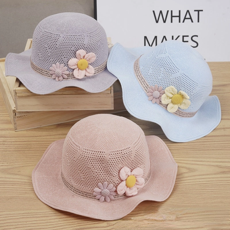 Wholesale Hemp Children Cartoon Flowers Bucket Hat