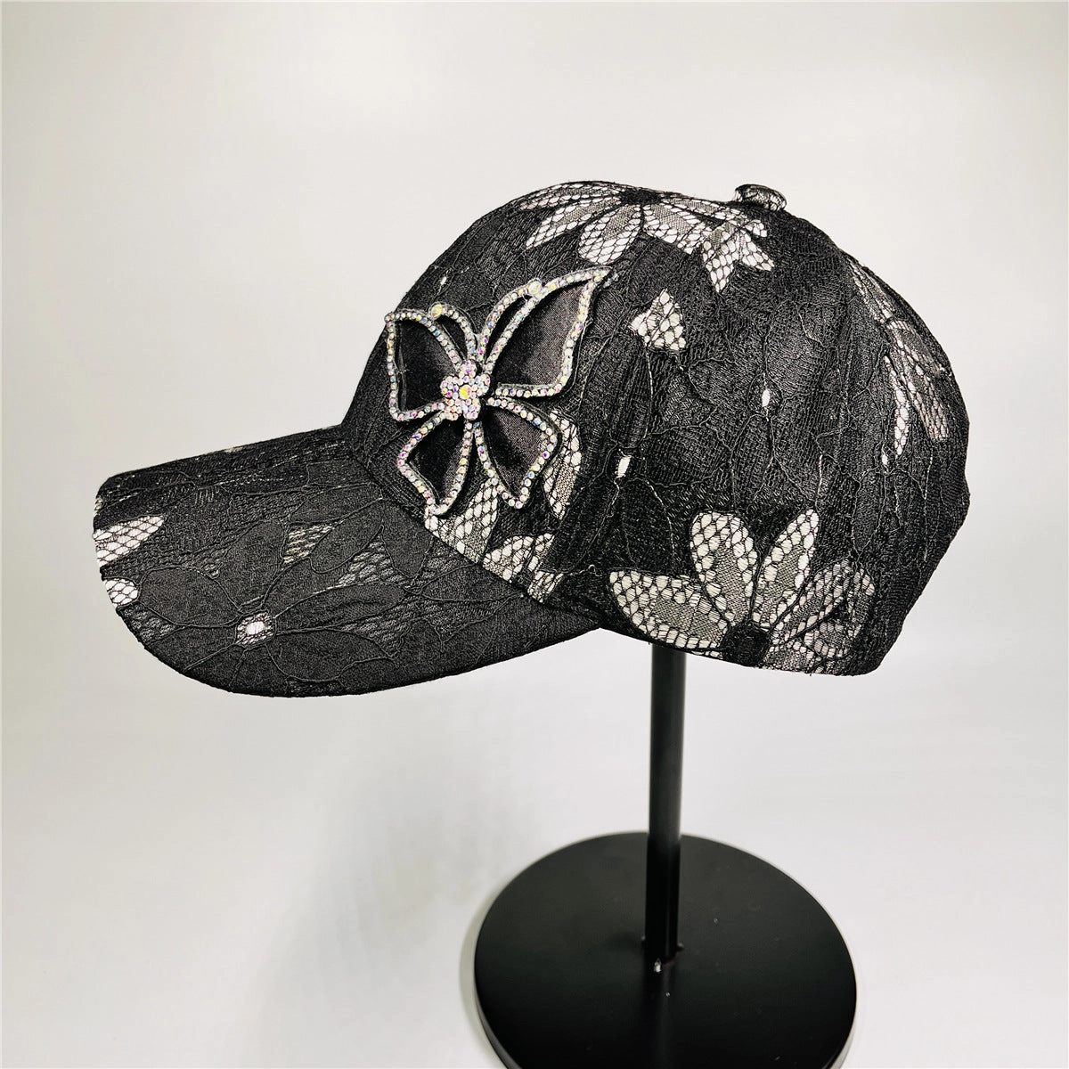 Wholesale High-end thin style versatile temperament casual women's rhinestone butterfly stylish baseball cap