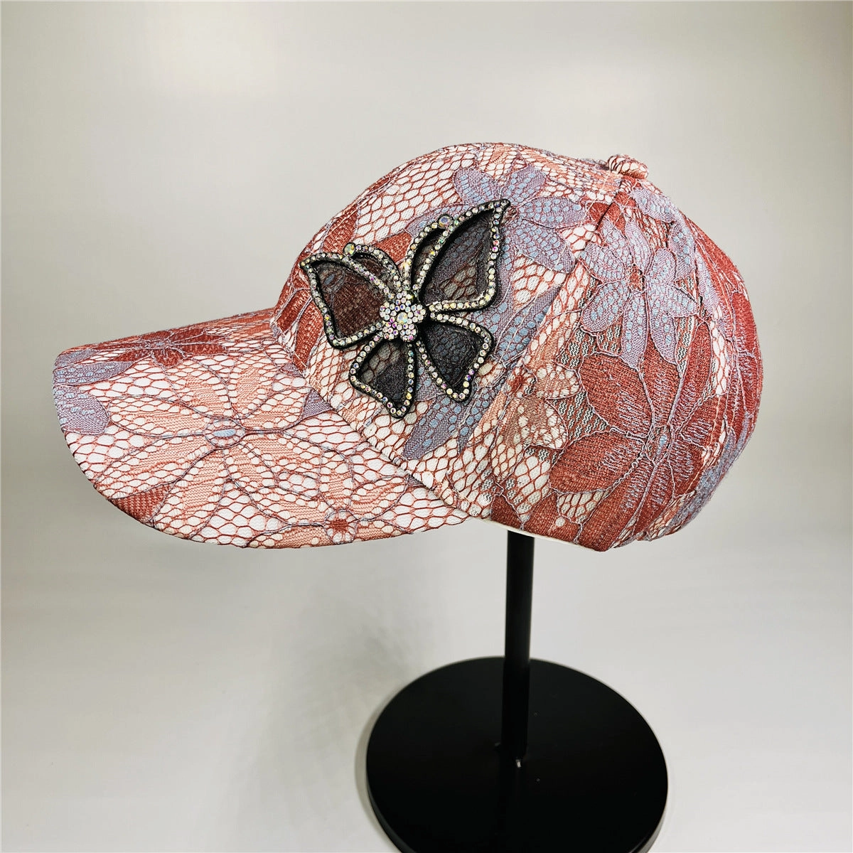 Wholesale High-end thin style versatile temperament casual women's rhinestone butterfly stylish baseball cap
