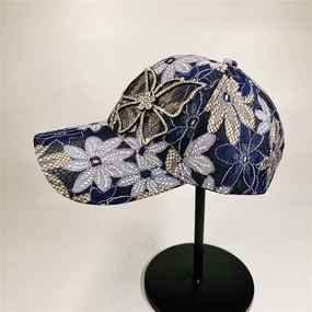 Wholesale High-end thin style versatile temperament casual women's rhinestone butterfly stylish baseball cap