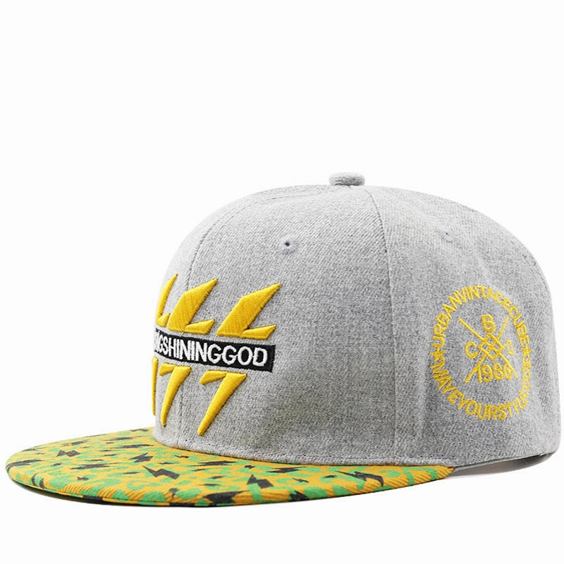 Wholesale Hip Hop Embroidered Lightning Grey Sunscreen Hat