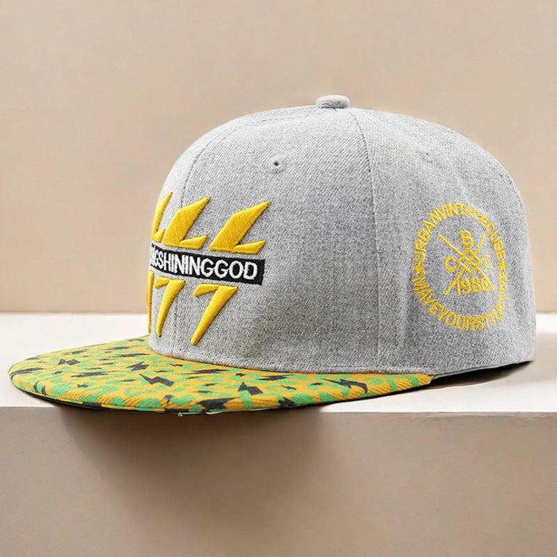 Wholesale Hip Hop Embroidered Lightning Grey Sunscreen Hat