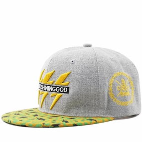 Wholesale Hip Hop Embroidered Lightning Grey Sunscreen Hat