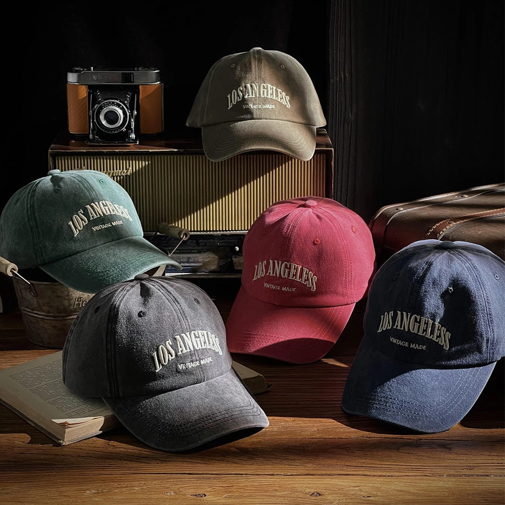 Wholesale Japanese retro washed distressed embroidered soft top cap