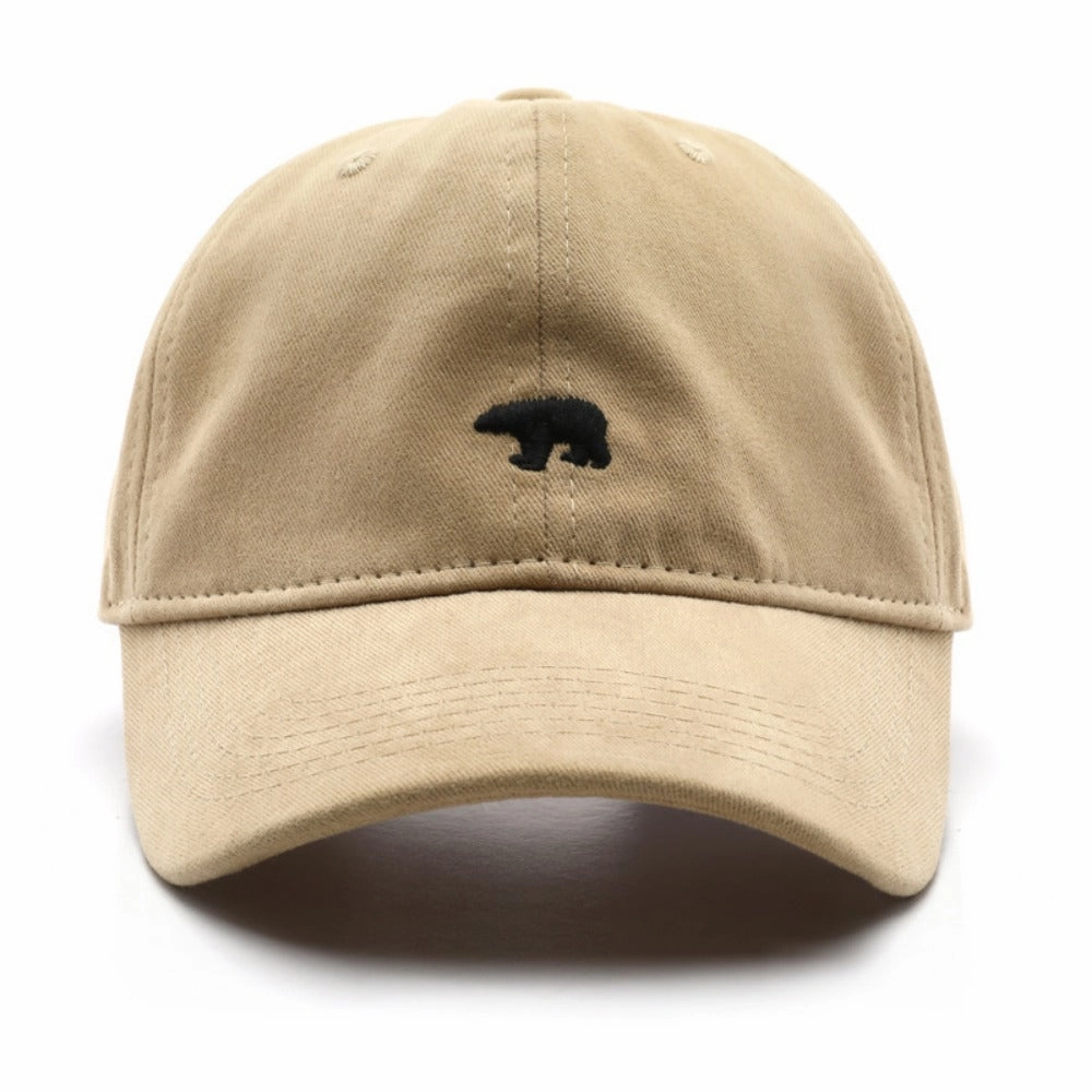 Wholesale Japanese style women's spring and autumn personalized snowflake velvet polar bear embroidered duckbill caps, outdoor men's travel sun protection and sunshade baseball caps