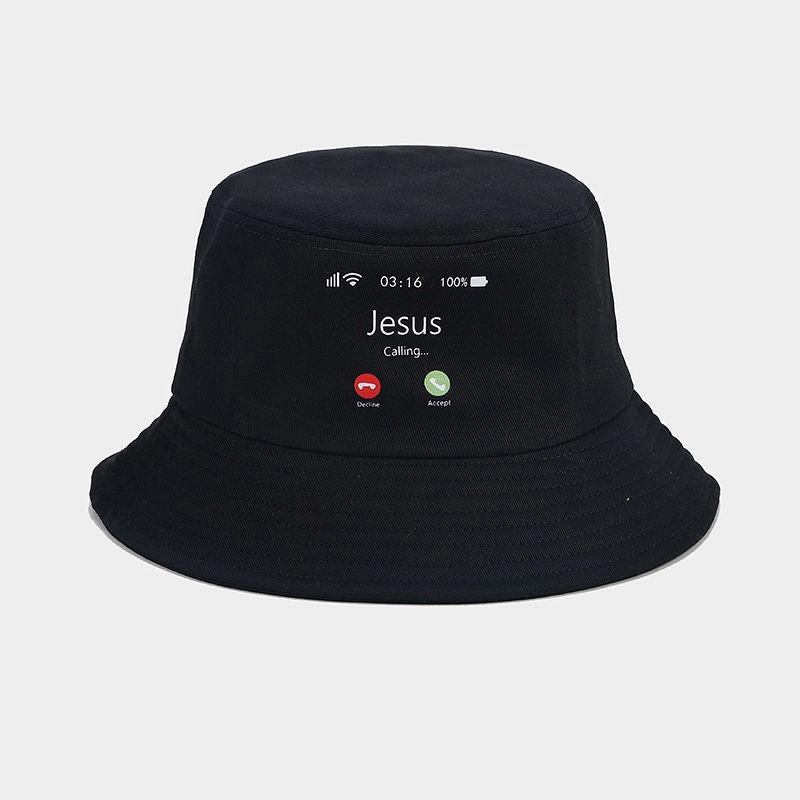 Wholesale JESUS Call Hot Stamping Pattern Cotton Fisherman Hat