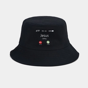 Wholesale JESUS Call Hot Stamping Pattern Cotton Fisherman Hat