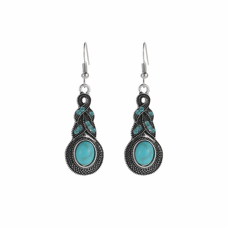 Wholesale Jewelry Bohemian Turquoise Alloy Earrings Set