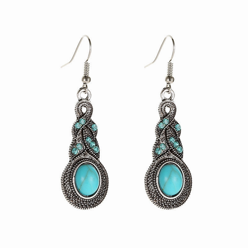 Wholesale Jewelry Bohemian Turquoise Alloy Earrings Set