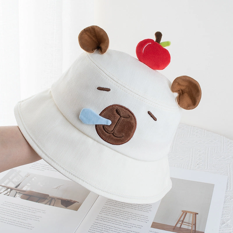 Wholesale Kapibala Apple Fisherman Hat Casual Cartoon Cute Sun Protection Bucket Hat