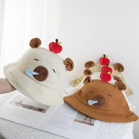Wholesale Kapibala Apple Fisherman Hat Casual Cartoon Cute Sun Protection Bucket Hat