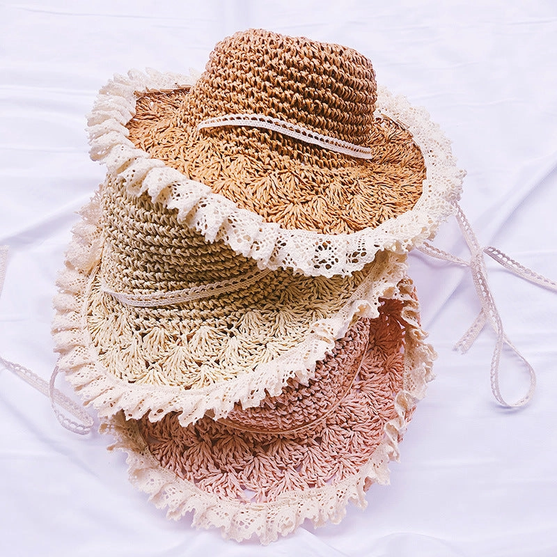 Wholesale Kids Lace Handmade Straw Hats