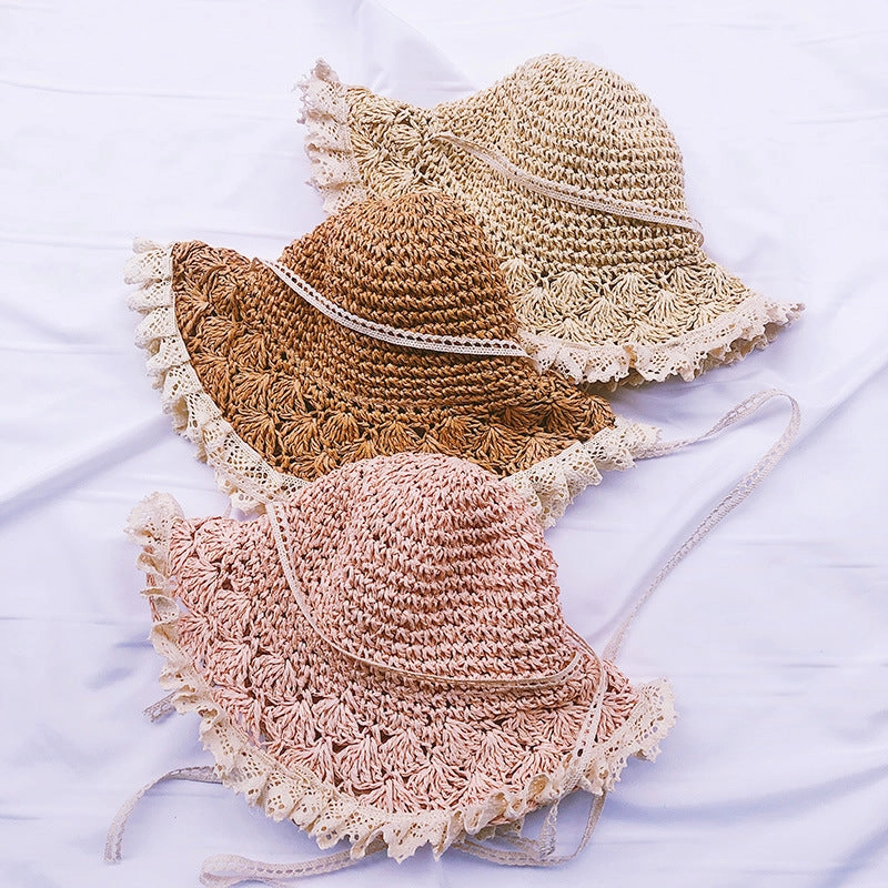 Wholesale Kids Lace Handmade Straw Hats