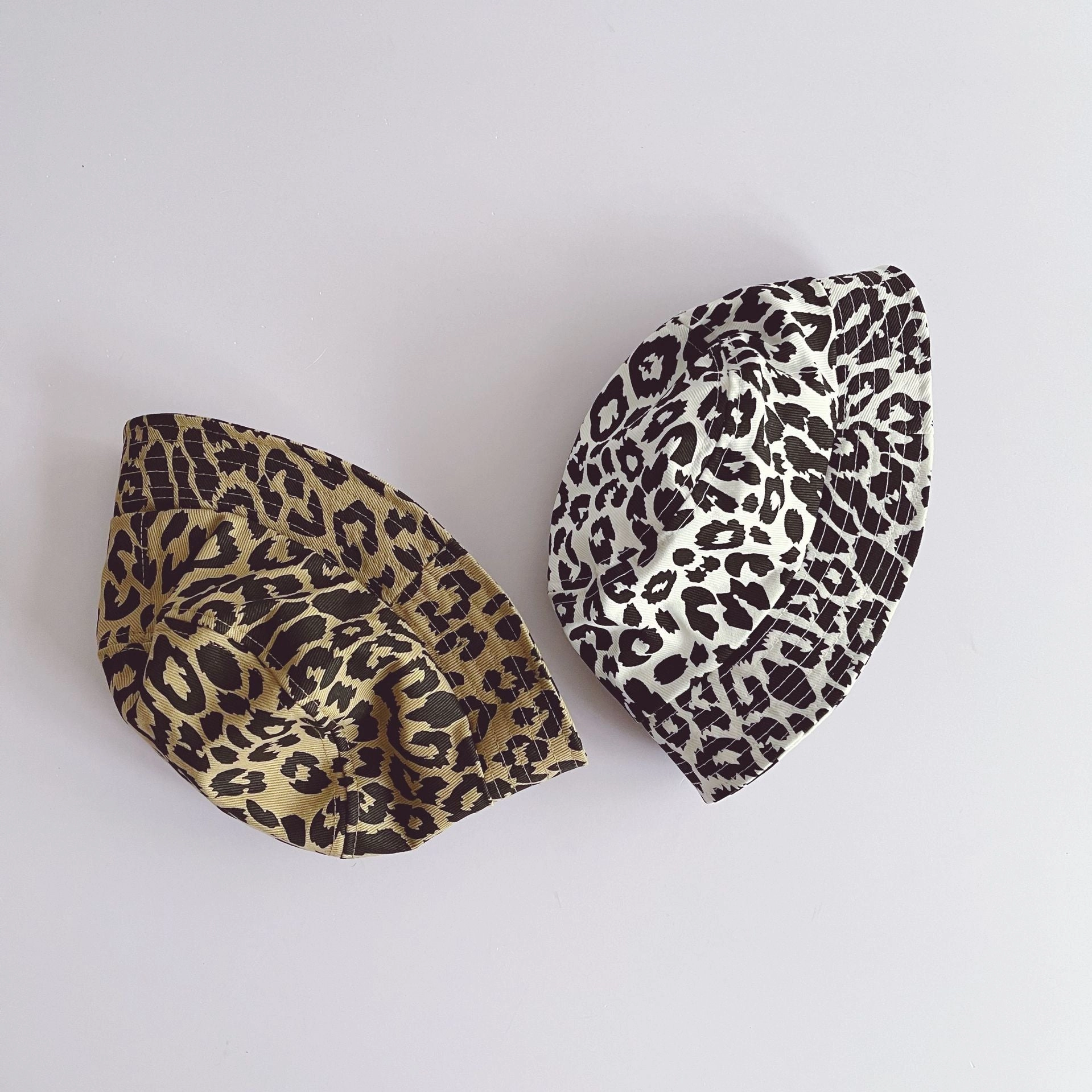 Wholesale Kids Personalized Stripe Leopard Print Cotton Bucket Hat