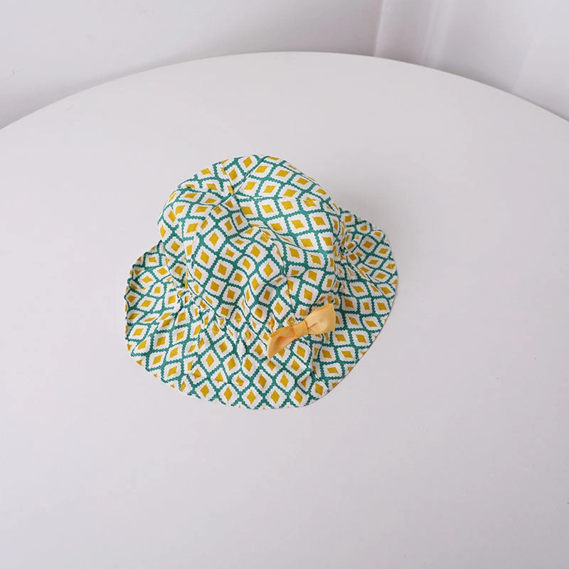 Wholesale Kids Rhombus Bow Cotton Hat