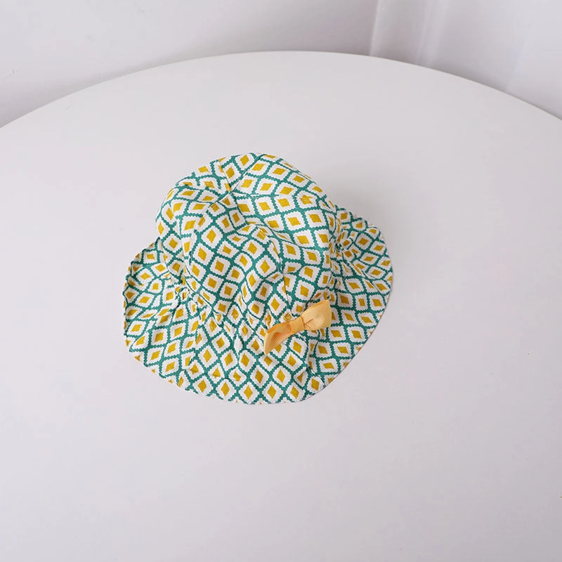 Wholesale Kids Rhombus Bow Cotton Hat