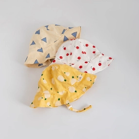 Wholesale Kids Sun Visor Printed Wool Bucket Hat