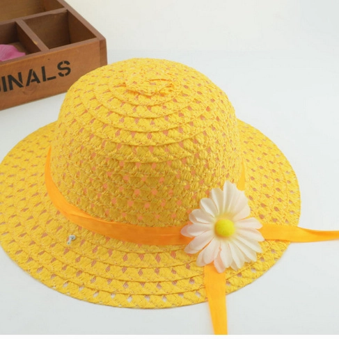 Wholesale Kids Sunflower Straw Hat
