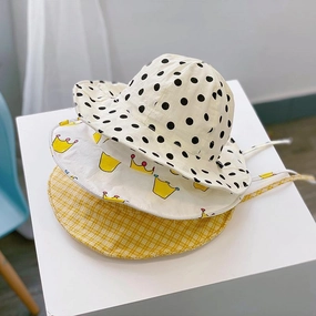 Wholesale Kids Sunshade Big Brim Wool Bucket Hat