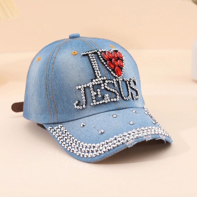 Wholesale Ladies Baseball Cap Outdoor Sports Casual Diamond Set Old Son Personalized Letter Cowboy Hat