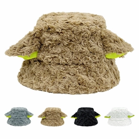 Wholesale Lambswool Curly Bucket Hat Winter Warm Plush Bucket Hat