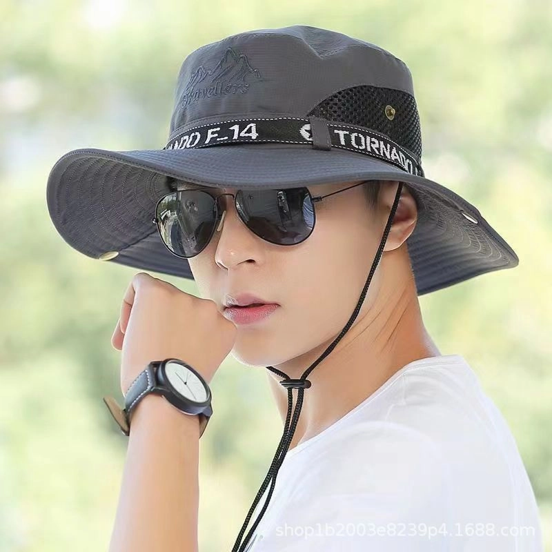 Wholesale Large Brim Fishing Hat Foldable UV Protection Mountaineering Fisherman Hat
