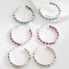 Wholesale Large Circle Turquoise Earrings