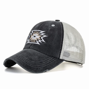 Wholesale Layered Ponytail Washed Embroidered Baseball Cap