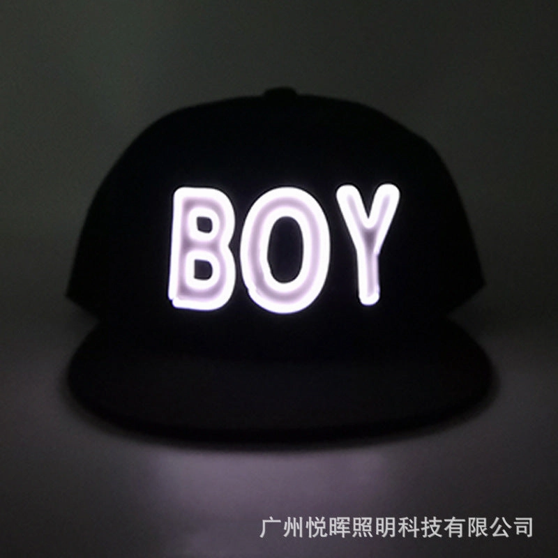 Wholesale LED stage performance electronic music festival hip-hop leisure letters luminous baseball cap