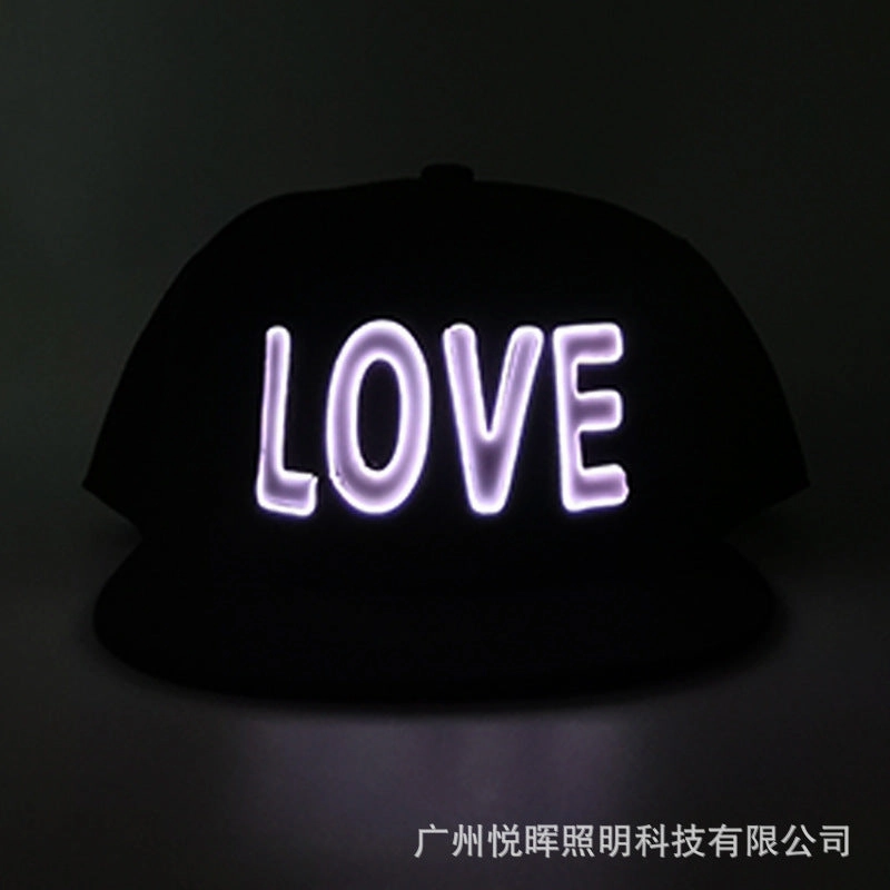 Wholesale LED stage performance electronic music festival hip-hop leisure letters luminous baseball cap