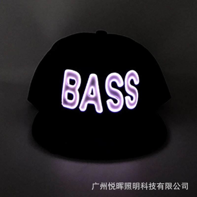 Wholesale LED stage performance electronic music festival hip-hop leisure letters luminous baseball cap