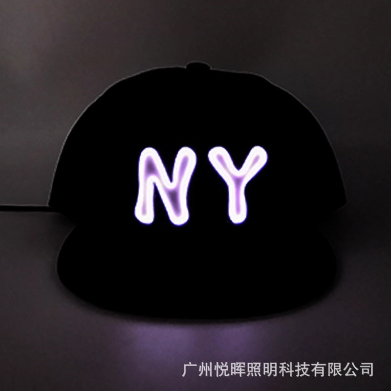 Wholesale LED stage performance electronic music festival hip-hop leisure letters luminous baseball cap