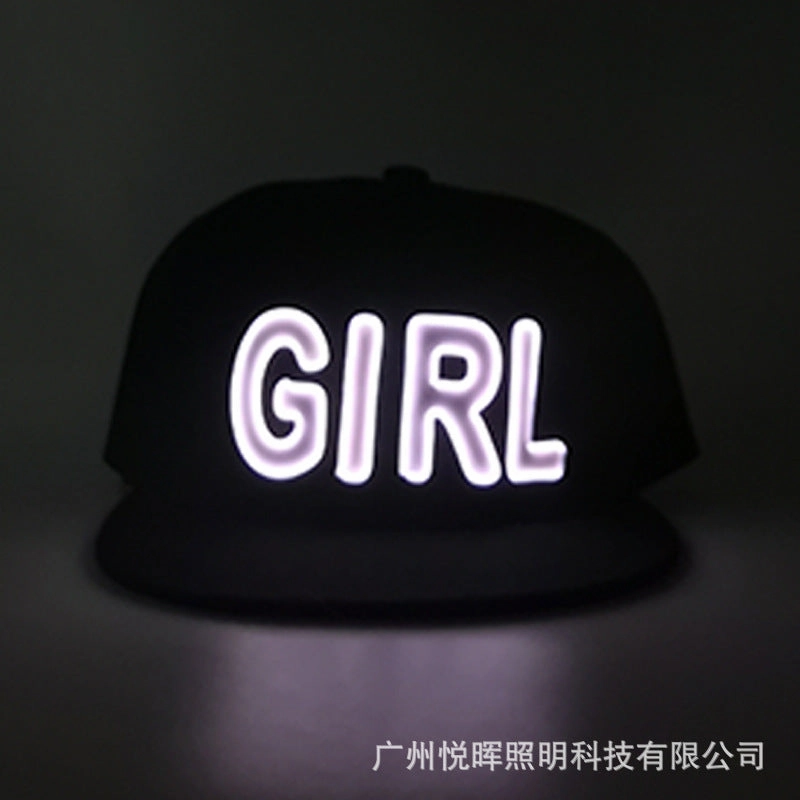 Wholesale LED stage performance electronic music festival hip-hop leisure letters luminous baseball cap