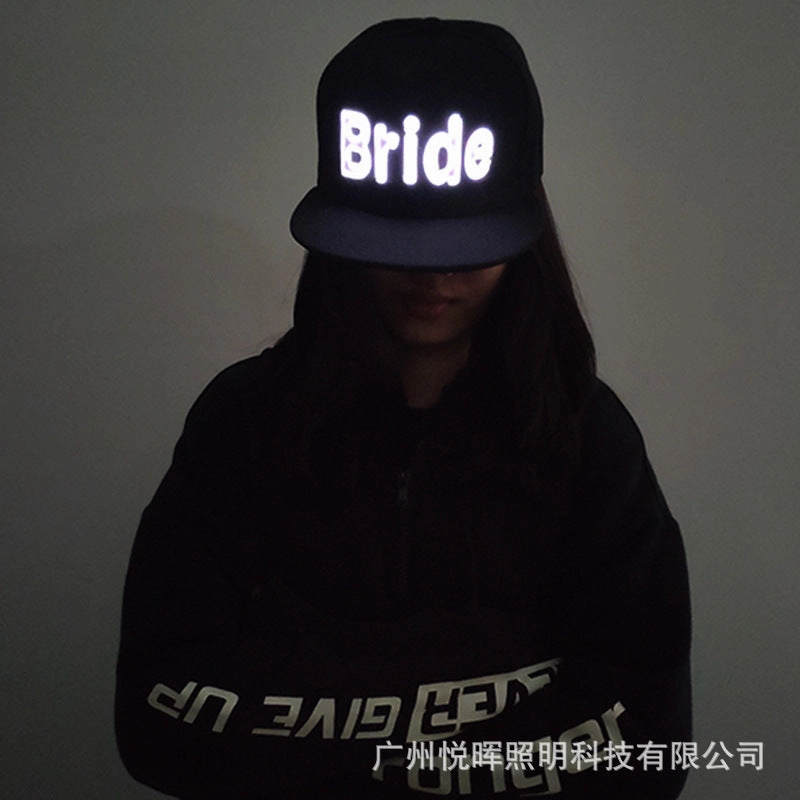 Wholesale LED stage performance electronic music festival hip-hop leisure letters luminous baseball cap