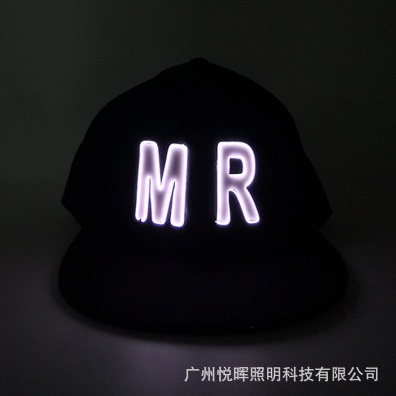 Wholesale LED stage performance electronic music festival hip-hop leisure letters luminous baseball cap