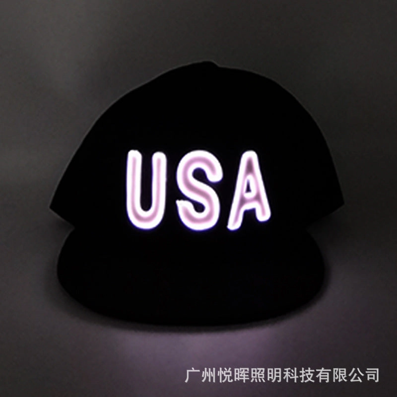 Wholesale LED stage performance electronic music festival hip-hop leisure letters luminous baseball cap