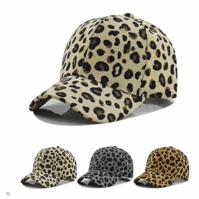 Wholesale Leopard Print Corduroy Vintage Fashion Curved Brim Outdoor Sports Warm Baseball Cap