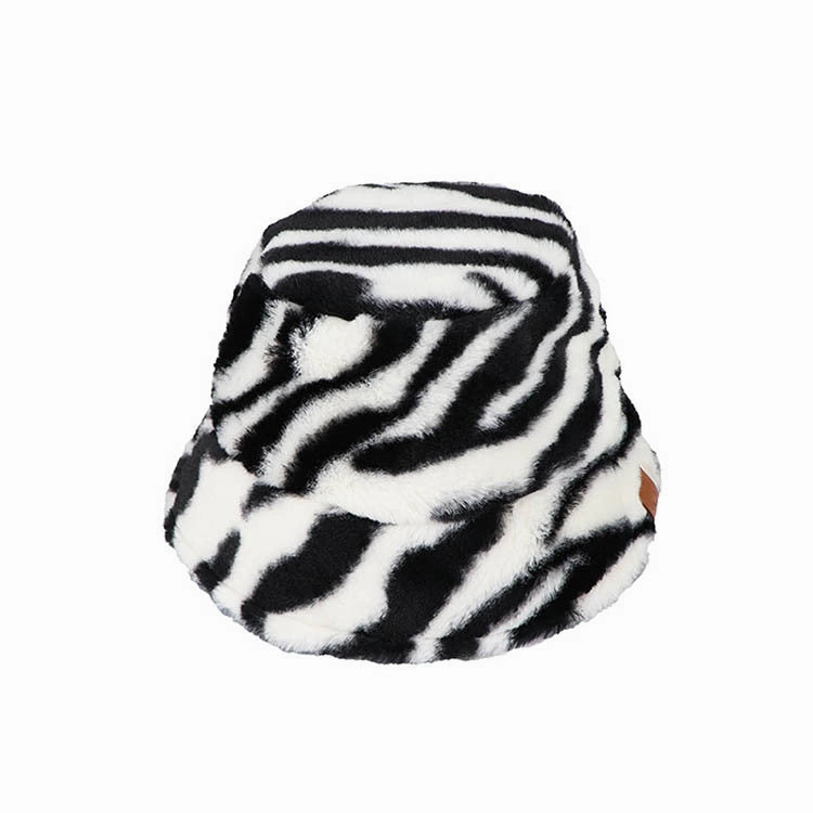 Wholesale Leopard Print Cow Print Zebra Print Plush Bucket Hat