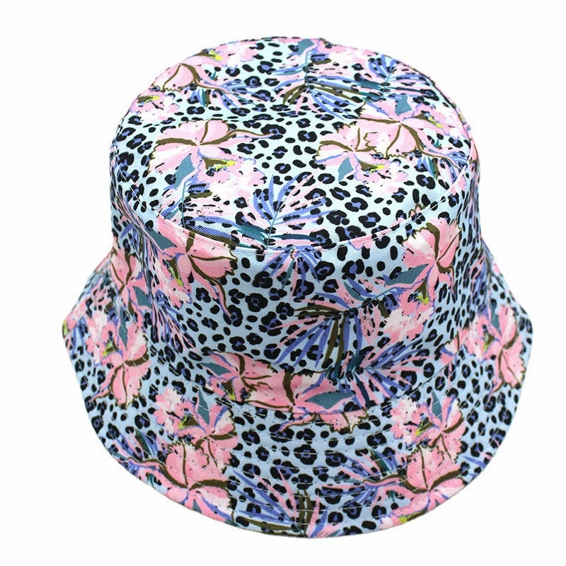 Wholesale Leopard Print Double-sided Printed Cotton Fisherman Hats