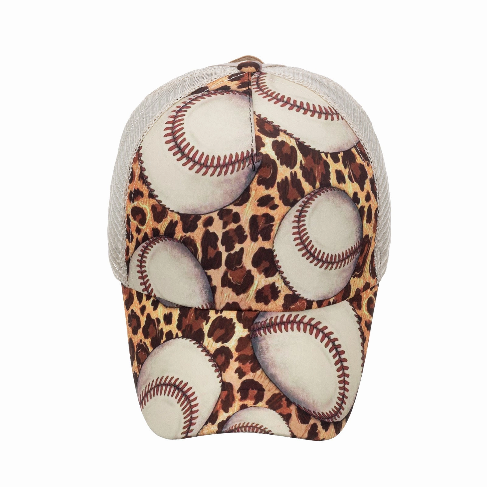 Wholesale Leopard print horizontal bar mesh baseball cap